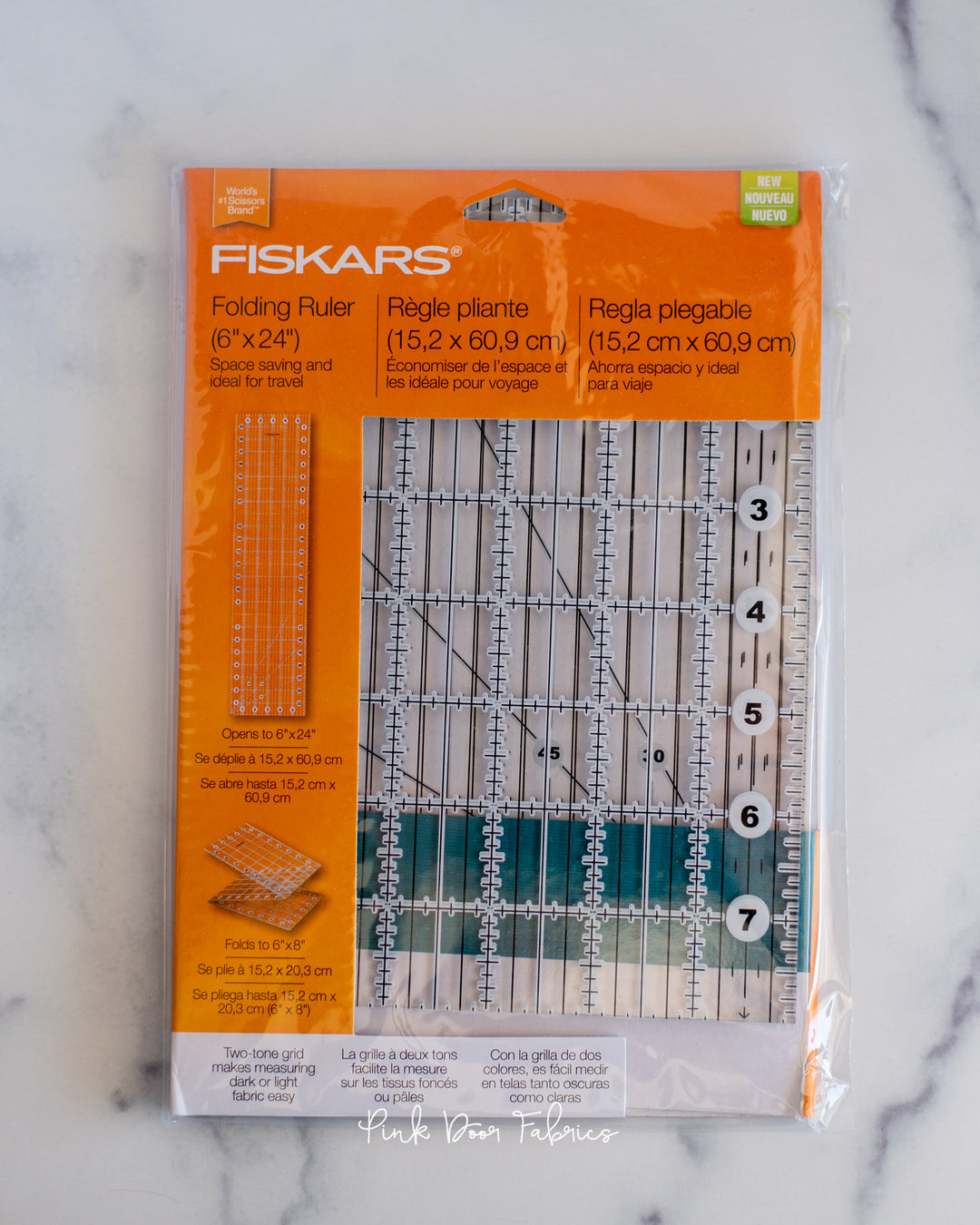 Fiskars Folding Quilters Ruler 6 x 24 great for travel, retreats, compact  storage