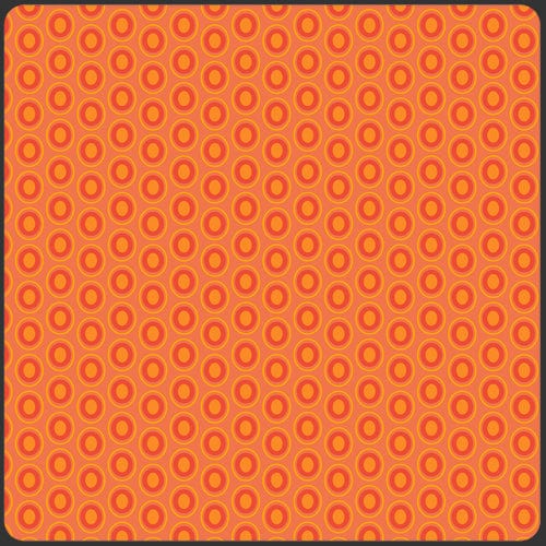 Cotton quilting fabric pattern called 'Oval Elements in Tangerine Tango'. Part of the 'Oval Elements' fabric collection. Designed by AGF Studio for fabric company Art Gallery Fabrics. SKU: OE-928. 44-45 inch width.