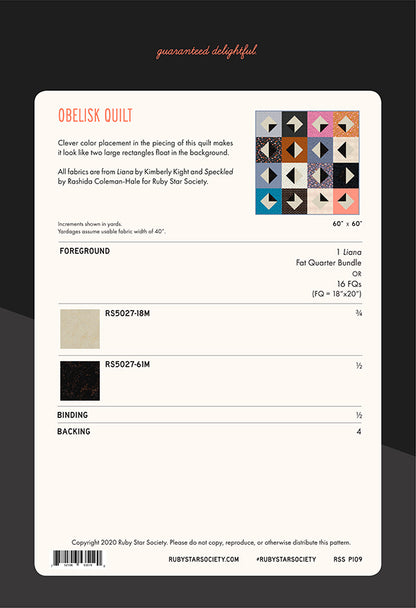 Obelisk - Quilt Pattern - Ruby Star Society - RSS P108