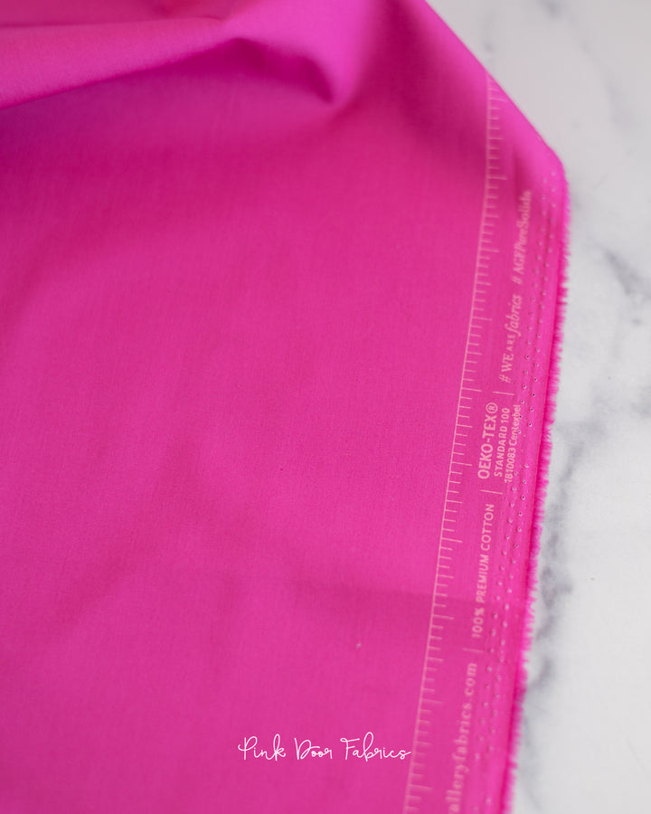 Cotton quilting fabric pattern called 'Sweet Pink'. Part of the 'Pure Solids' fabric collection. Designed by Art Gallery Fabrics for fabric company Art Gallery Fabrics. SKU: PE-474. 44-45 inch width.