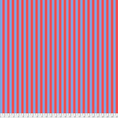 tula pink all stars stripe in lupine red blue