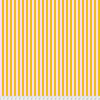 tula pink all stars stripe in marigold yellow