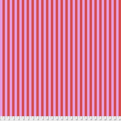 tula pink all stars stripe in Poppy pink