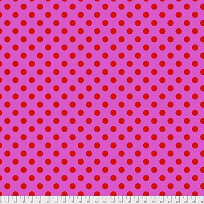 Tula Pink All Stars Pom Pom Dot in Peony Pink
