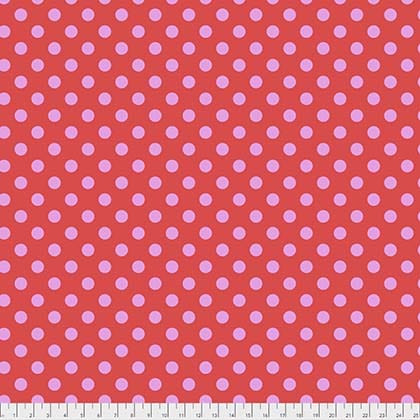 Tula Pink All Stars Pom Pom Dot in Poppy Pink