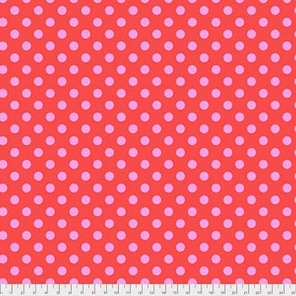 Tula Pink All Stars Pom Pom Dot in Poppy Pink
