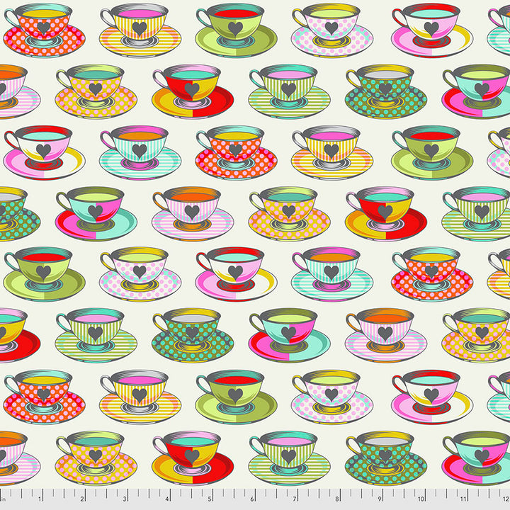 Curiouser & Curiouser - Tea Time in Sugar - Tula Pink for Free Spirit - PWTP163.SUGAR - Half Yard