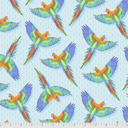 Daydreamer - Macaw Ya Later in Cloud - Tula Pink for Free Spirit - PWTP170.CLOUD - Half Yard