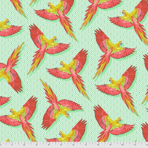 Daydreamer - Macaw Ya Later in Mango - Tula Pink for Free Spirit - PWTP170.MANGO - Half Yard