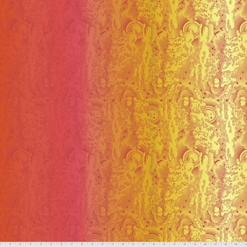 Daydreamer - Little Fluffy Clouds in Mango - Tula Pink for Free Spirit - PWTP177.MANGO - Half Yard