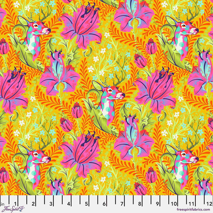 Tiny Beasts - Deer John in Glow - Tula Pink for Free Spirit - PWTP178.GLOWX - Half Yard