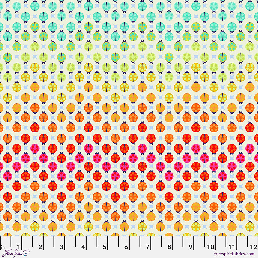 Tiny Beasts - Painted Ladies in Glow - Tula Pink for Free Spirit - PWTP183.GLOWX - Half Yard