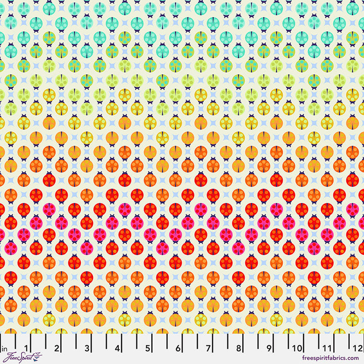 Tiny Beasts - Painted Ladies in Glow - Tula Pink for Free Spirit - PWTP183.GLOWX - Half Yard