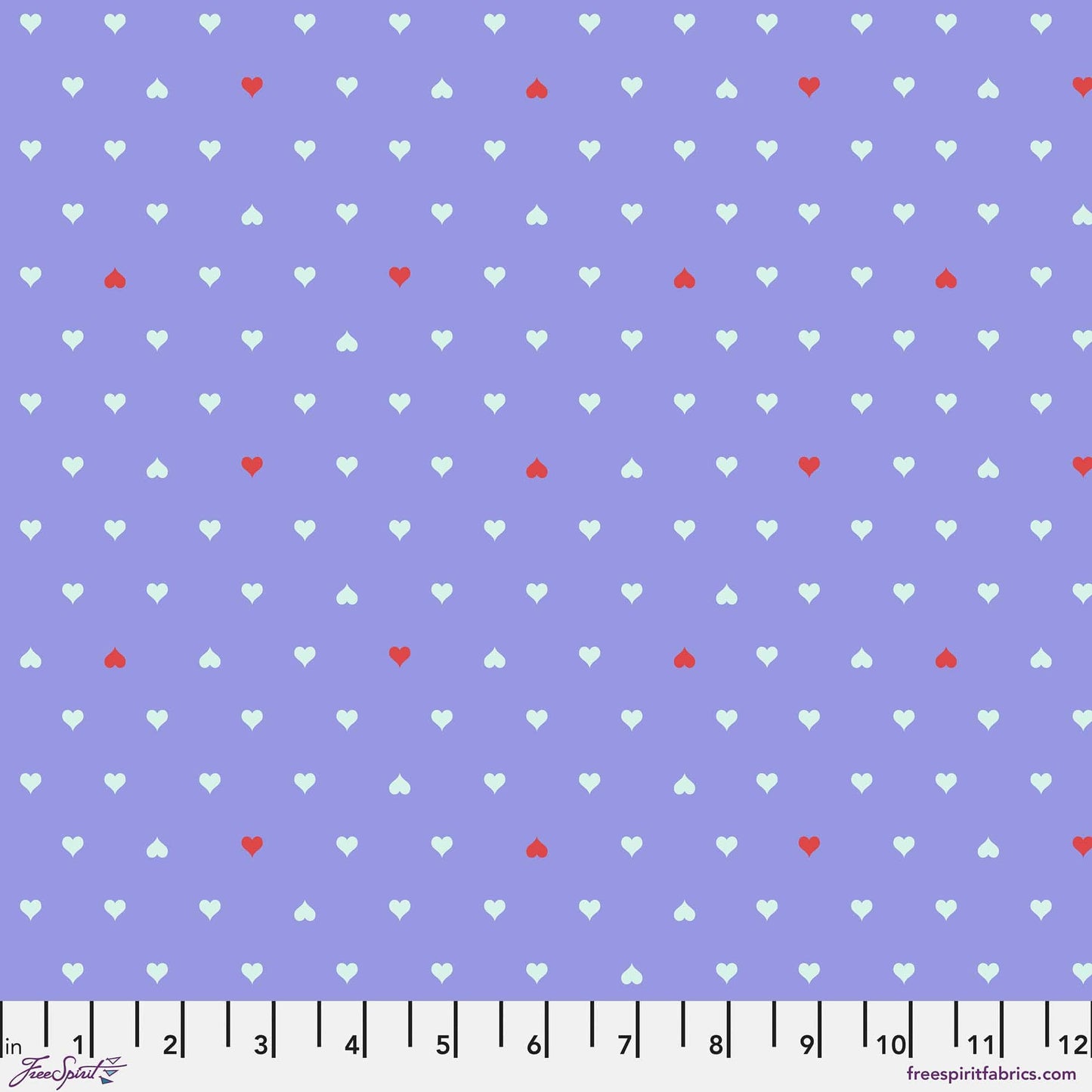 Cotton quilting fabric pattern called 'Unconditional Love in Bluebell'. Part of the 'Besties' fabric collection. Designed by Tula Pink for fabric company Free Spirit Fabrics. SKU: PWTP221.BLUEBELL. 44-45 inch width.