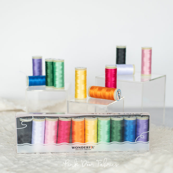 Pink Door Palette - a curated 80 wt. thread set from Wonderfil Threads