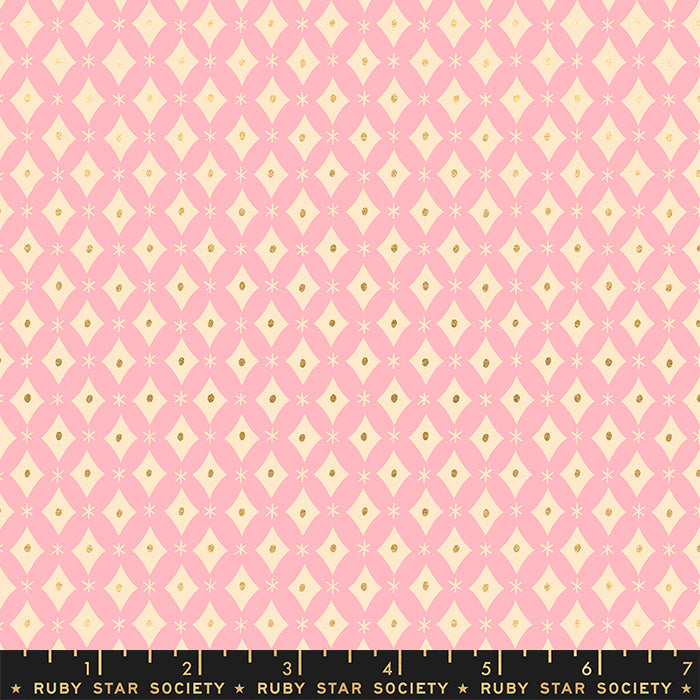 Cotton quilting fabric pattern called 'Reflection in Posy'. Part of the 'Reverie' fabric collection. Designed by Ruby Star Society for fabric company Moda Fabrics. SKU: RS0054 17M. 44-45 inch width.
