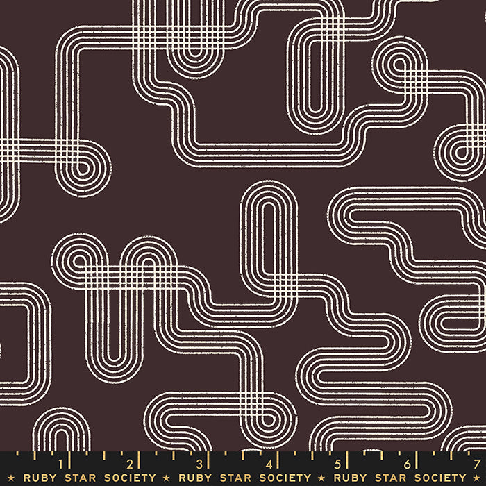 Linear - Labyrinth in Caviar - RS1050 19 - Half Yard