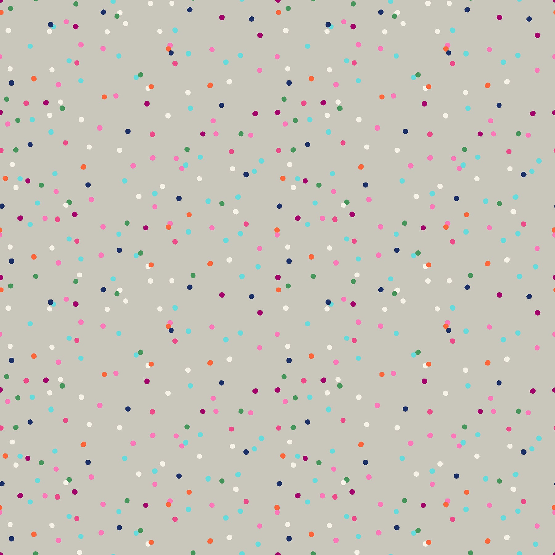 Cotton quilting fabric pattern called 'Funfetti in Wool'. Part of the 'Birthday' fabric collection. Designed by Sarah Watts for fabric company Moda FAbrics. SKU: RS2045 12. 44-45 inch width.