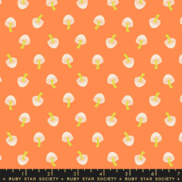 Tiny Frights - Tiny Mushrooms in Pumpkin - RS5118 13 - Half Yard