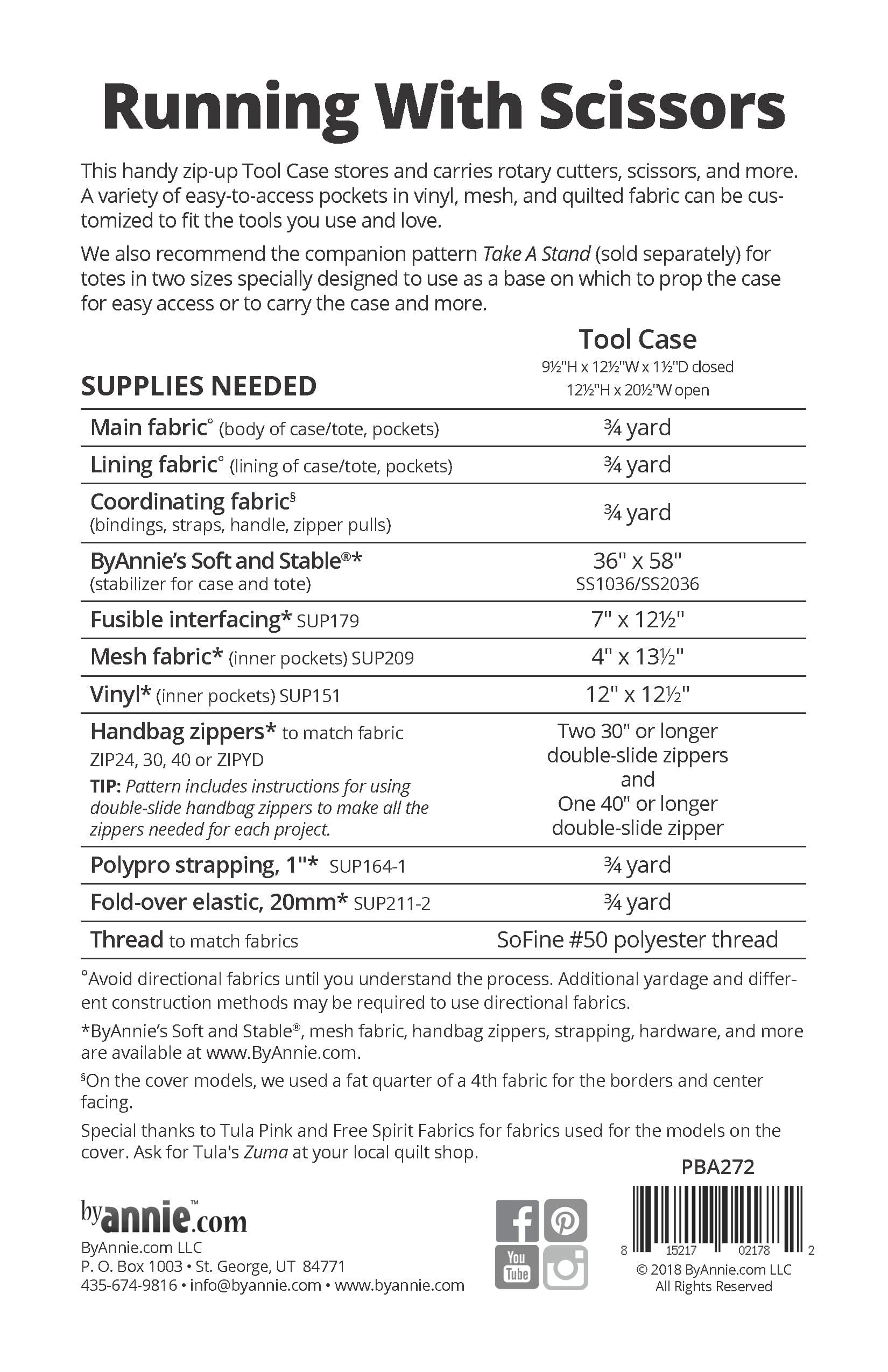 Running with Scissors - By Annie - Paper Pattern - PBA272