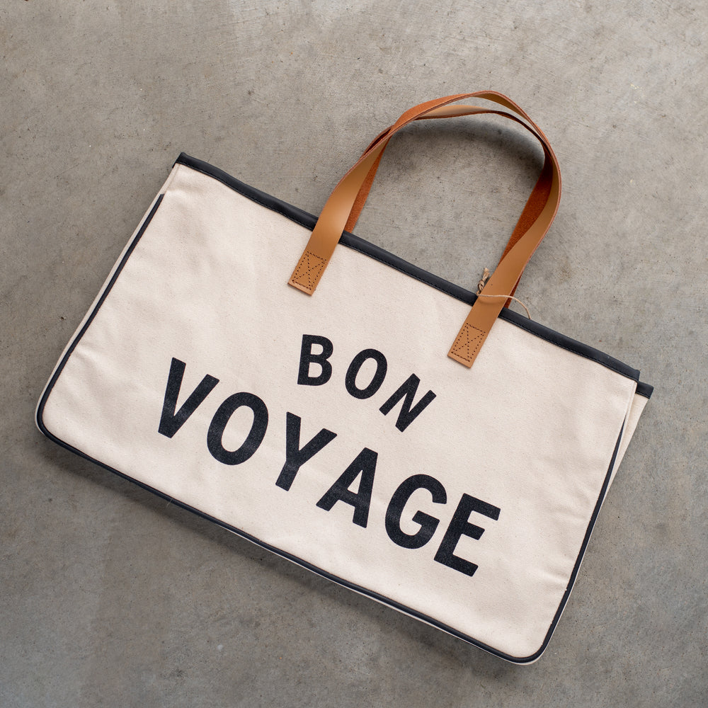 BON VOYAGE - Canvas Tote - 20"W x 11"H x 6"D - F3805