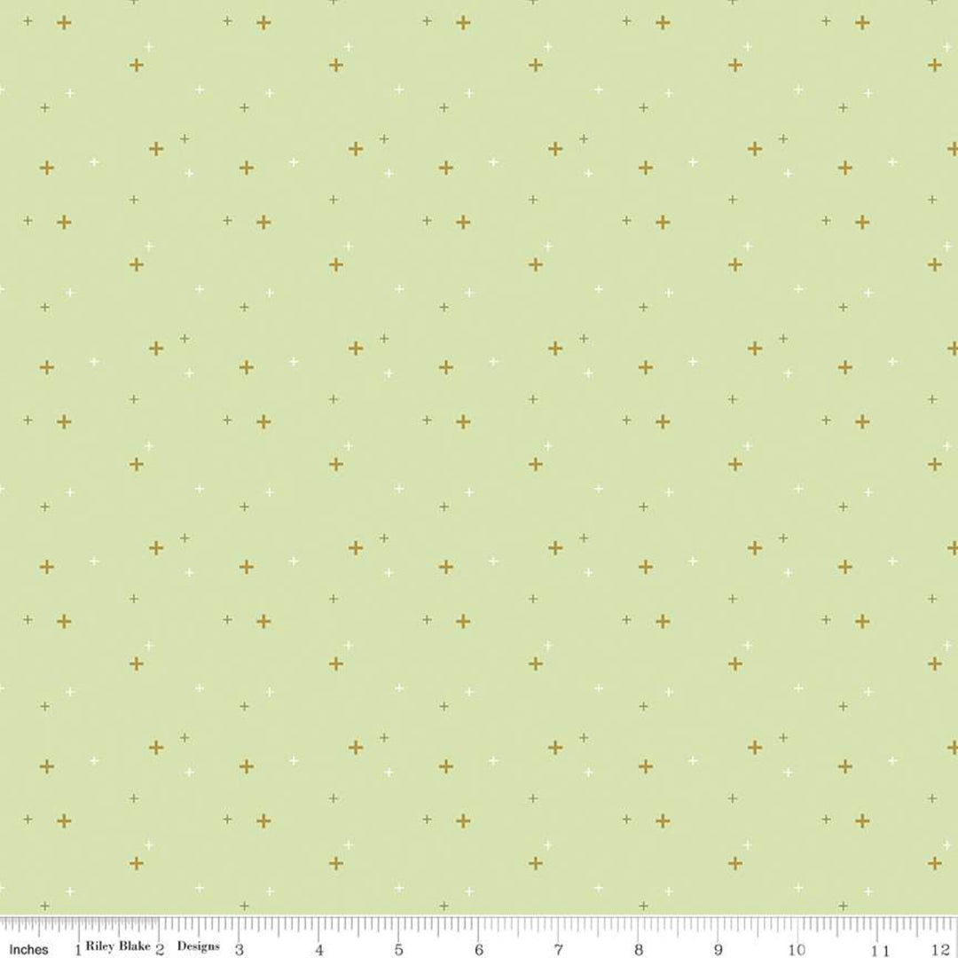 Cotton quilting fabric pattern called 'Sparkler in Celery'. Part of the 'Sparkler' fabric collection. Designed by Melissa Mortenson for fabric company Moda Fabrics. SKU: SC650-CELERY. 44-45 inch width.