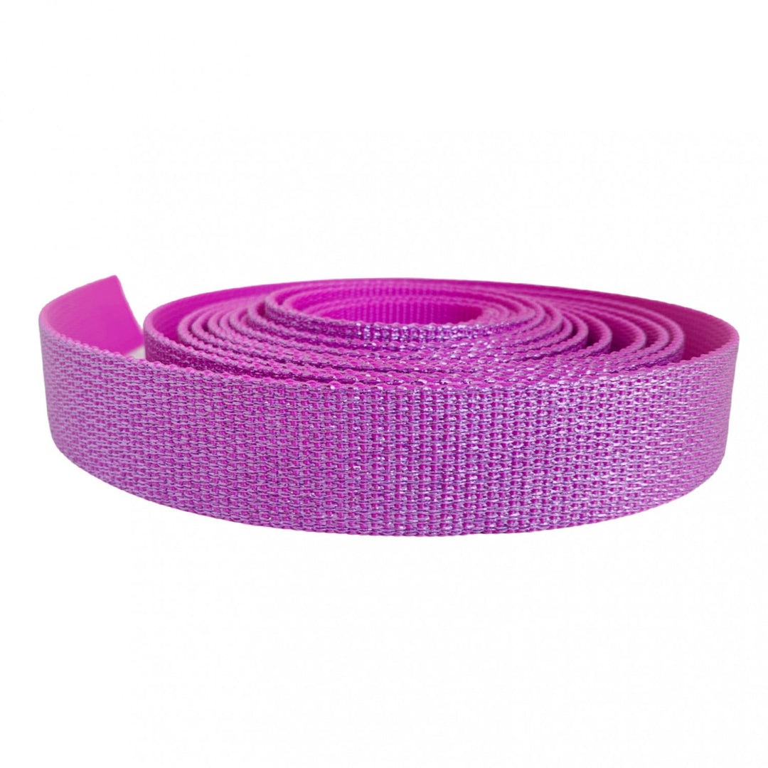 Sew Hungry Hippie - Glitter Webbing - 1.25" Wide - Hot Pink - SHH-GLTWEBPK