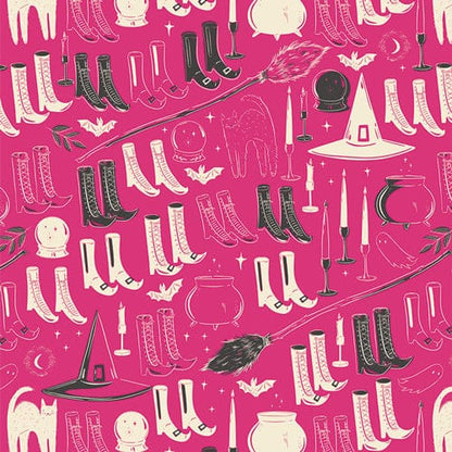 Sweet 'n Spookier - Witch's Wardrobe in Berry - SNS-13037 - Half Yard