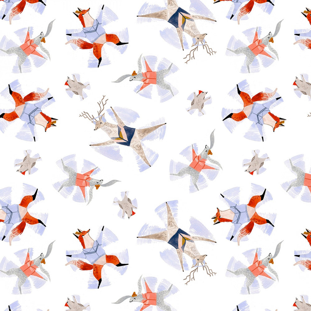 Wild Winter - Snow Angels in White - Rae Ritchie for Dear Stella - DRR2011-WHITE - Half Yard