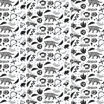Wee Gallery - Creatures in White - Dear Stella - WG1983-WHITE - Half Yard