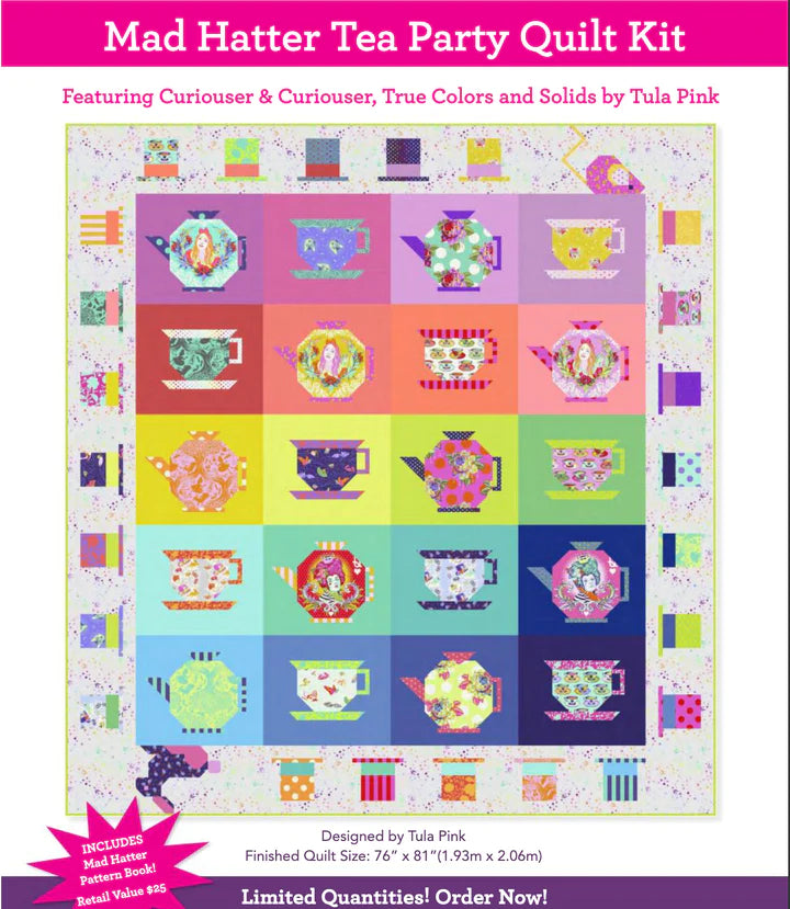 Mad Hatter Tea Party Quilt Kit - Curiouser and Curiouser Collection by Tula Pink