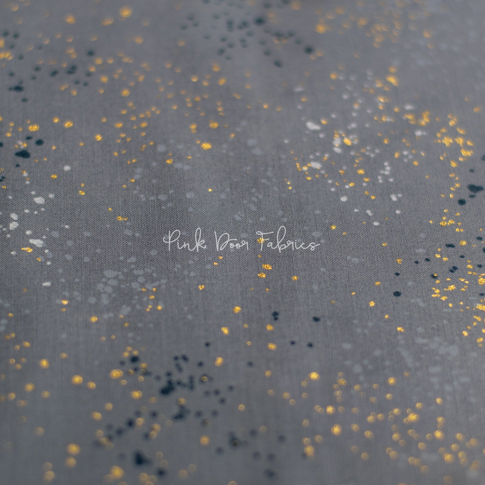 Cotton quilting fabric pattern called 'Cloud'. Part of the 'Speckled Metallic' fabric collection. Designed by Ruby Star Society for fabric company Moda Fabrics. SKU: RS5027 60M. 44-45 inch width.