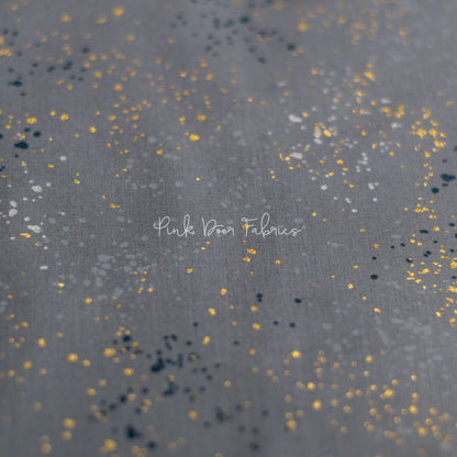 Cotton quilting fabric pattern called 'Cloud'. Part of the 'Speckled Metallic' fabric collection. Designed by Ruby Star Society for fabric company Moda Fabrics. SKU: RS5027 60M. 44-45 inch width.