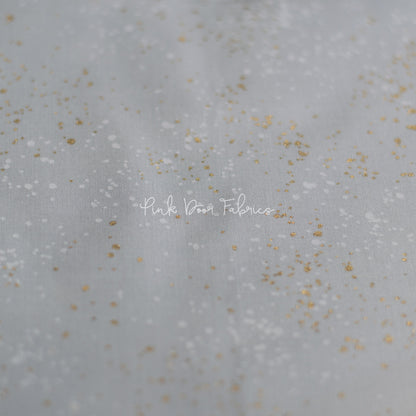 Cotton quilting fabric pattern called 'Dove'. Part of the 'Speckled Metallic' fabric collection. Designed by Ruby Star Society for fabric company Moda Fabrics. SKU: RS5027 59M. 44-45 inch width.