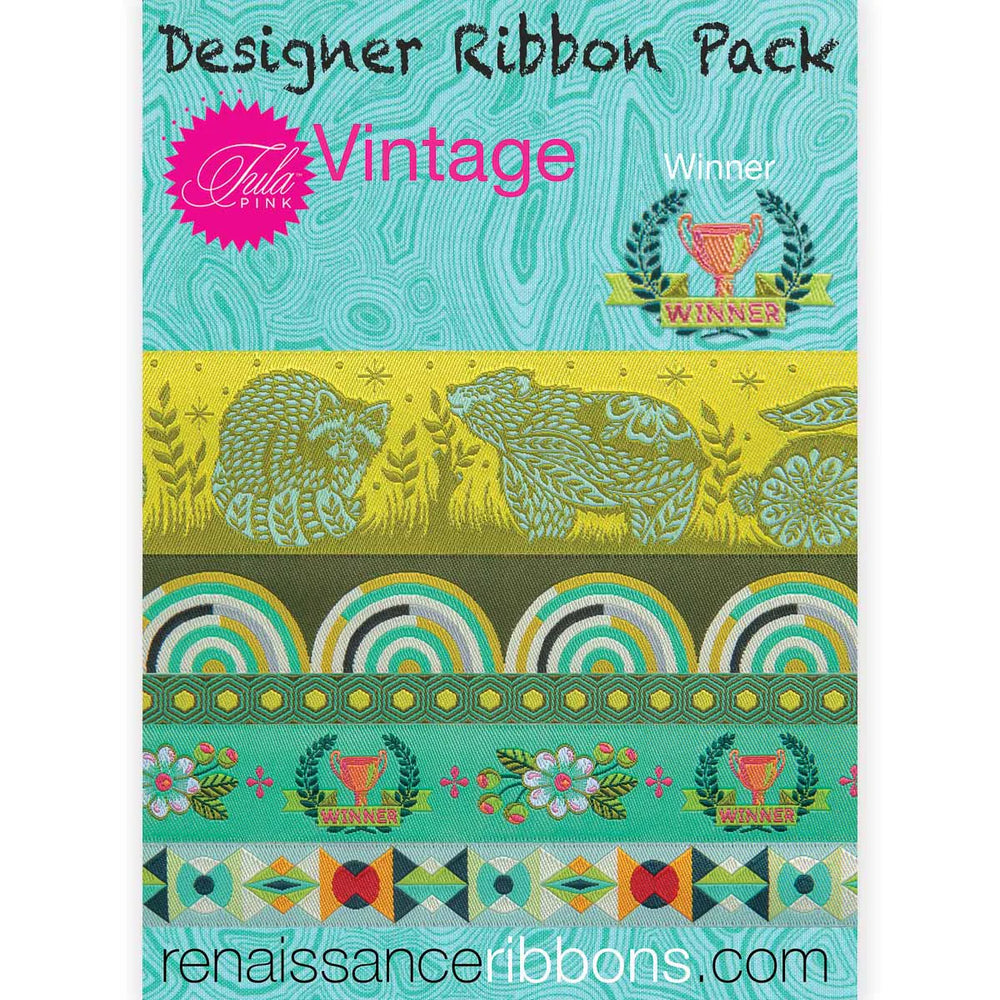Renaissance Ribbons - Tula Pink Vintage Club Winner Winner - Designer Ribbon Pack - DP-TPVINWINNER