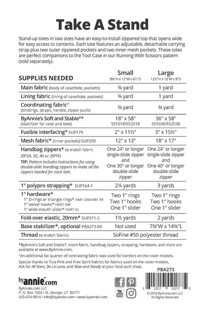 Take a Stand - By Annie - Paper Pattern - PBA273