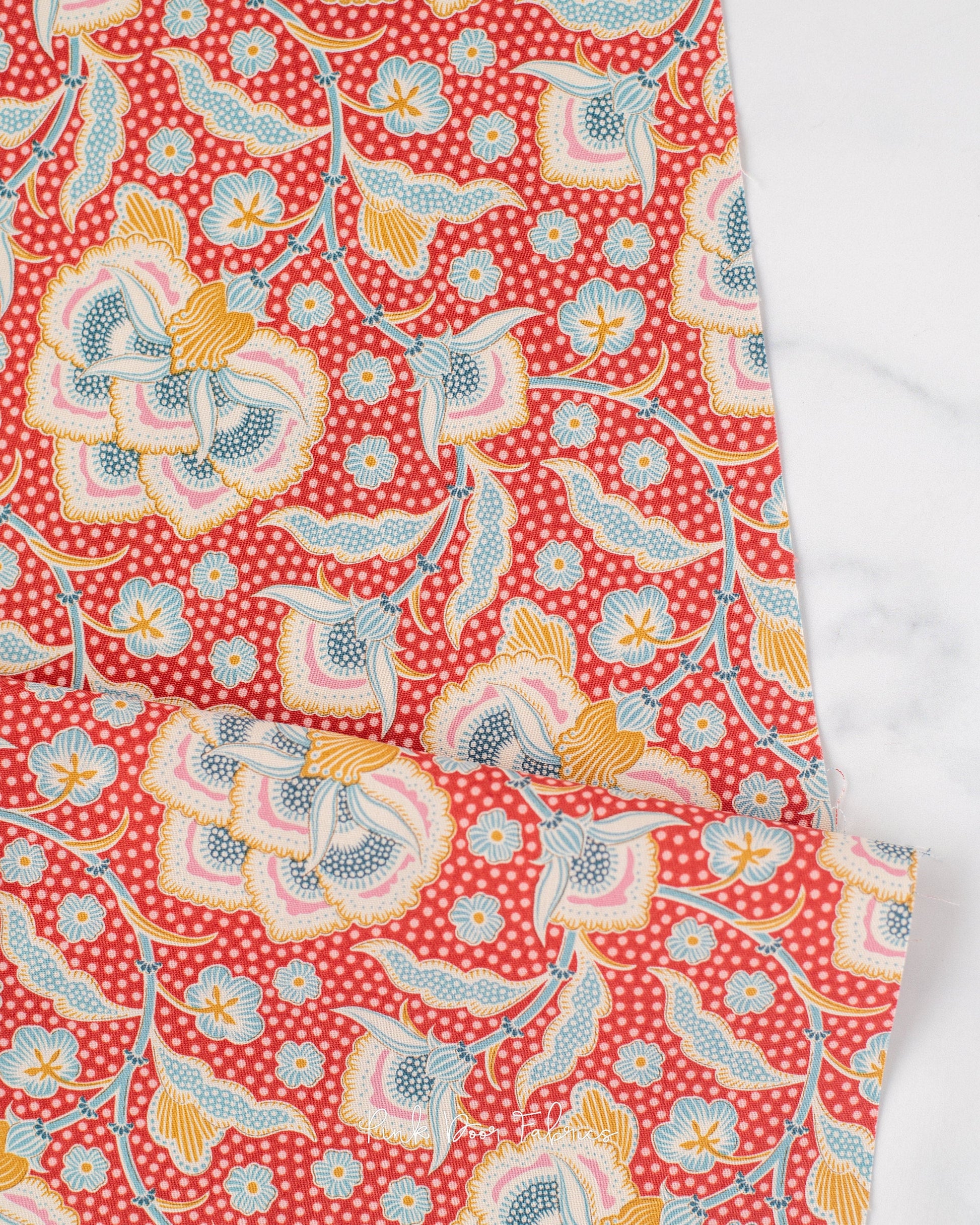 Cotton quilting fabric pattern called 'Eden Rust'. Part of the 'Hometown' fabric collection. Designed by Tilda Fabrics for fabric company Tilda Fabrics. SKU: 100461. 44-45 inch width.