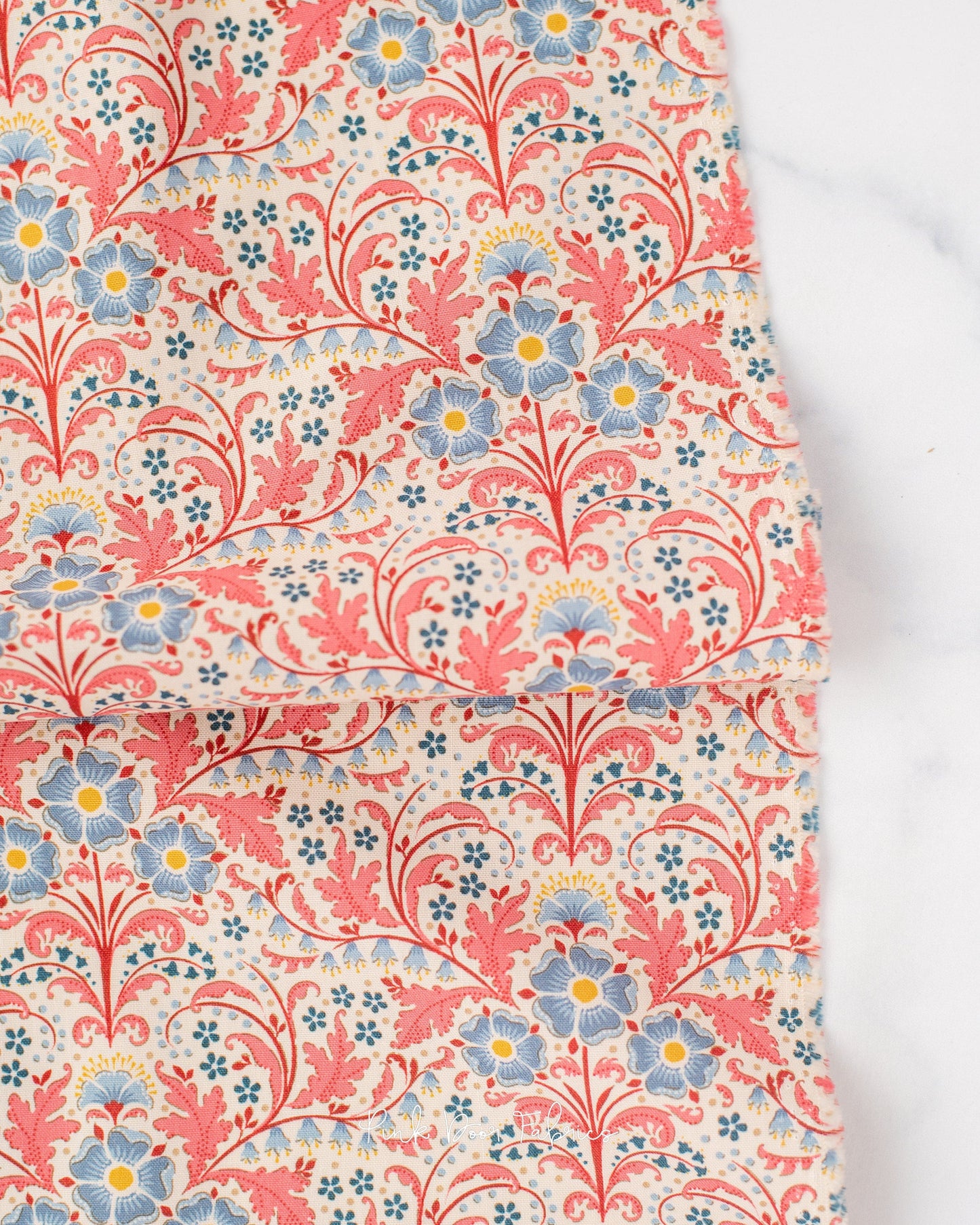 Cotton quilting fabric pattern called 'Elanora Rust'. Part of the 'Hometown' fabric collection. Designed by Tilda Fabrics for fabric company Tilda Fabrics. SKU: 100464. 44-45 inch width.