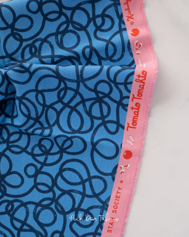 Tomato Tomahto - Noodles in Lindley Blue - Kim Kight for Ruby Star Society - RS3032 12 - Half Yard