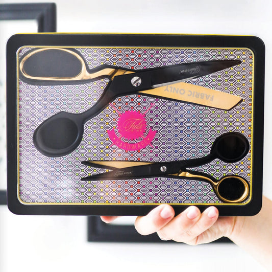 LIMITED EDITION! Tula Pink Limited Edition Black & Gold Scissor Tin - TPLIMITED1