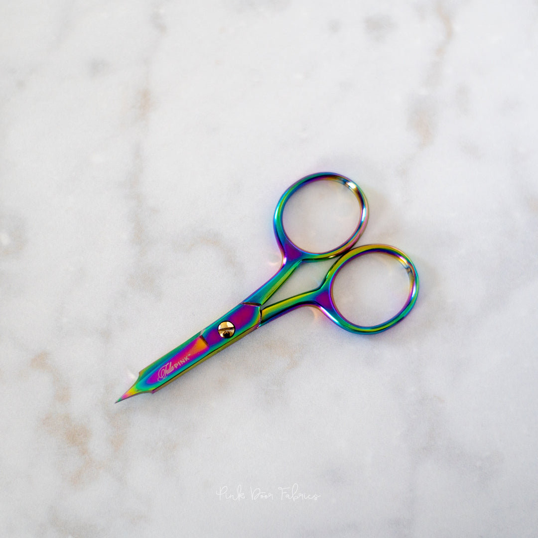 Tula Pink Hardware - Micro Tip Large Ring Scissors - Tula Pink for Brewer Sewing - TP711T
