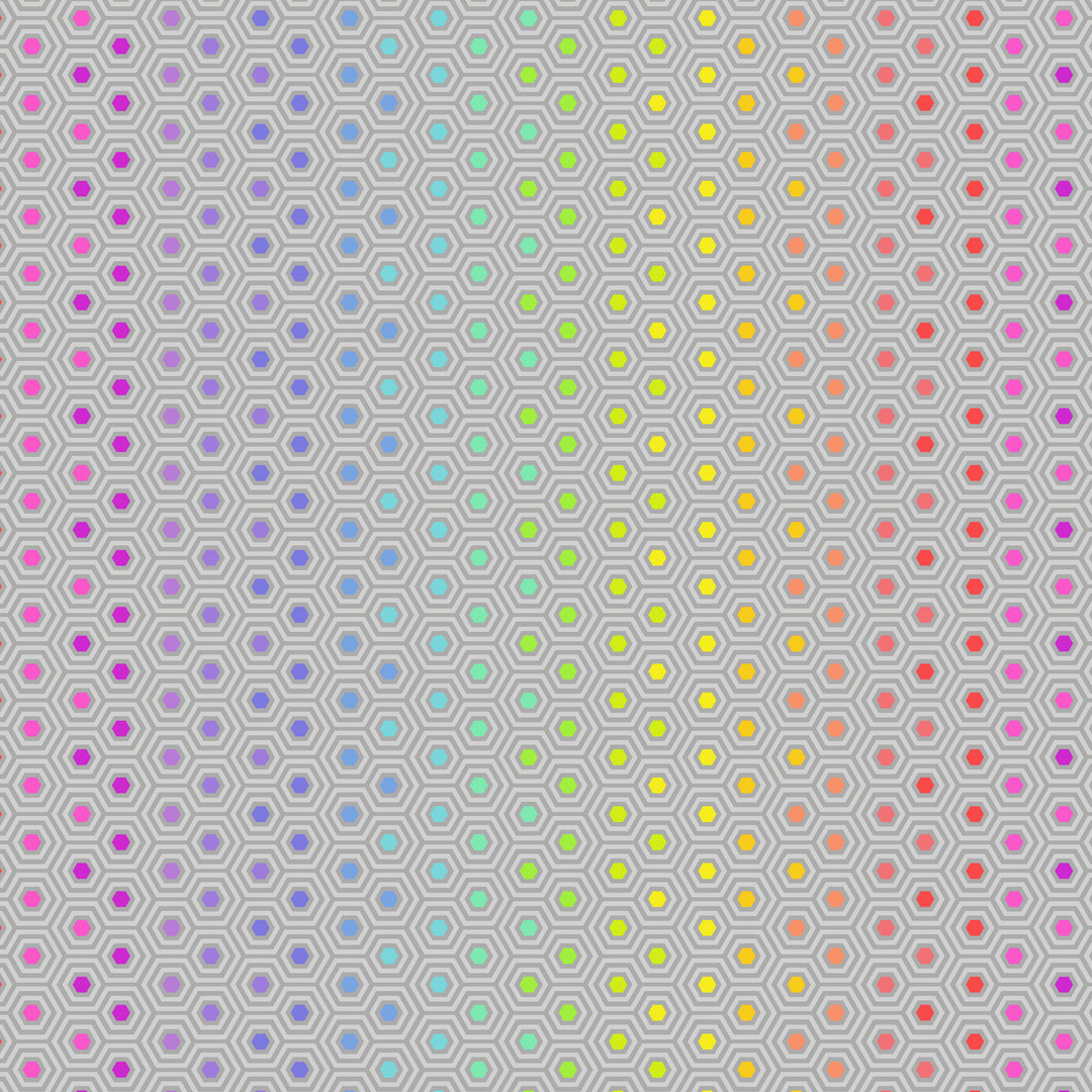 True Colors 2020 - Hexy in Dove - Tula Pink for Free Spirit - PWTP150.DOVEX - Half Yard