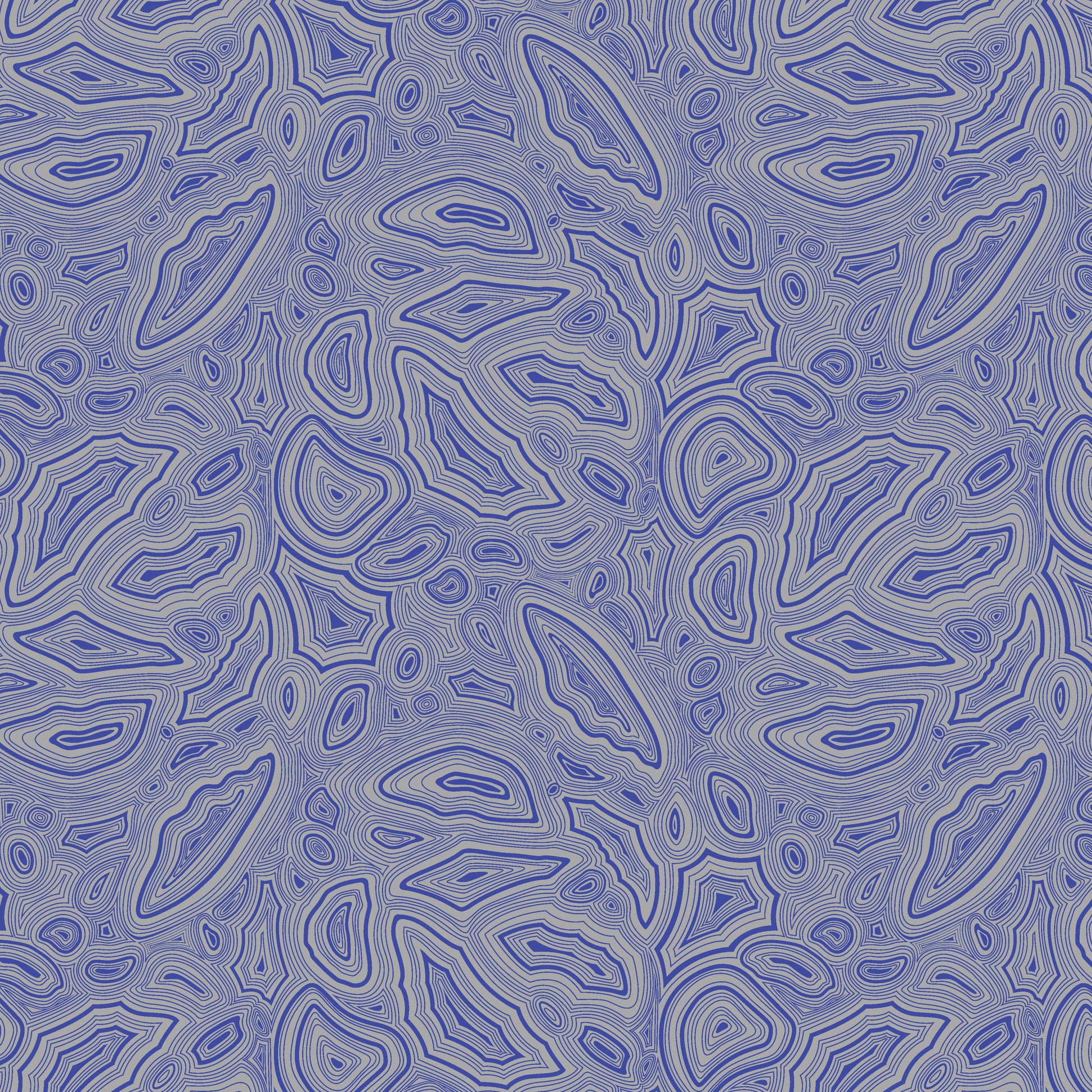 Cotton quilting fabric pattern called 'Mineral in Sapphire'. Part of the 'True Colors' fabric collection. Designed by Tula Pink for fabric company Free Spirit Fabrics. SKU: PWTP148.SAPPHIRE. 44-45 inch width.