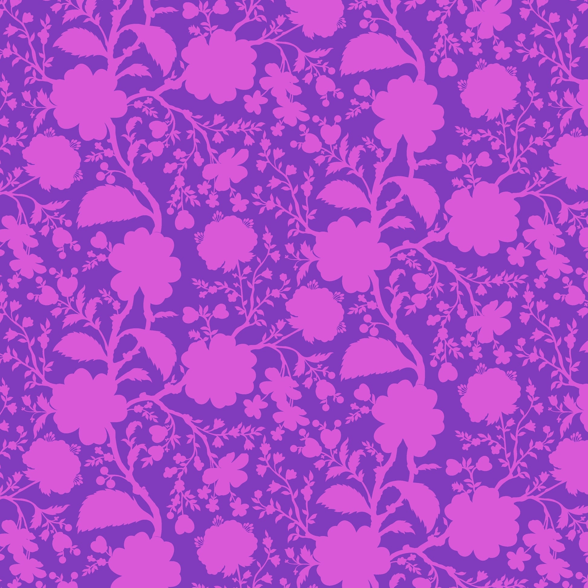 Cotton quilting fabric pattern called 'Wildflower in Dahlia'. Part of the 'True Colors' fabric collection. Designed by Tula Pink for fabric company Free Spirit Fabrics. SKU: PWTP149.DAHLIA. 44-45 inch width.