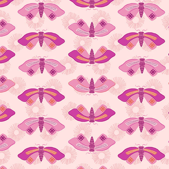 Wandering - Butterflies in Pink - A-761-E - Half Yard