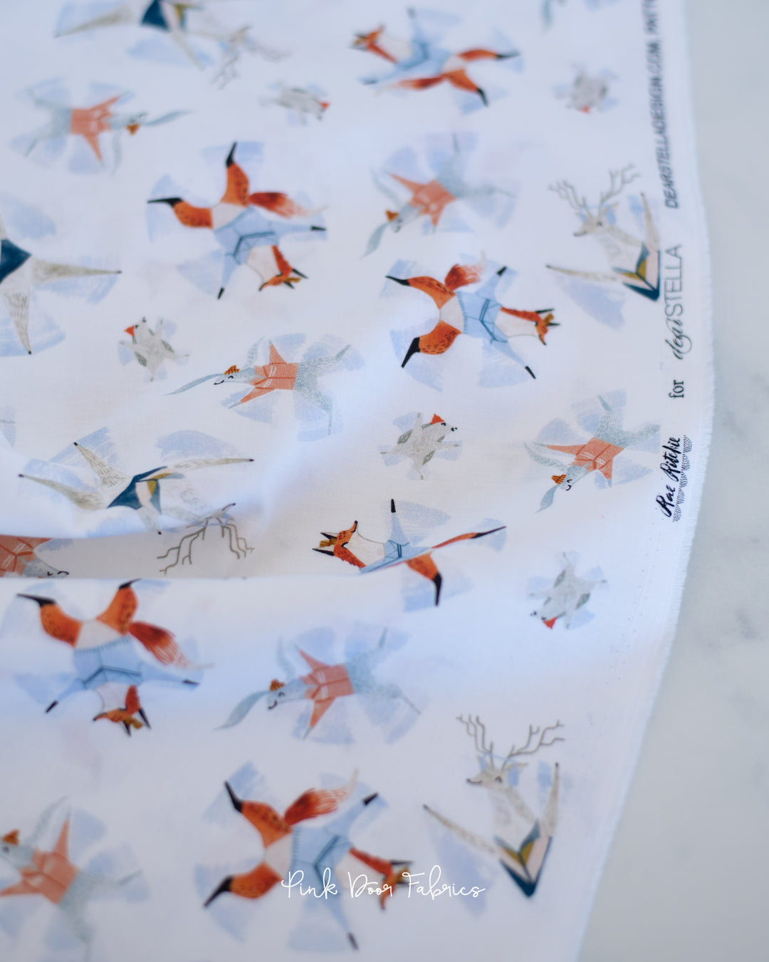 Wild Winter - Snow Angels in White - Rae Ritchie for Dear Stella - DRR2011-WHITE - Half Yard