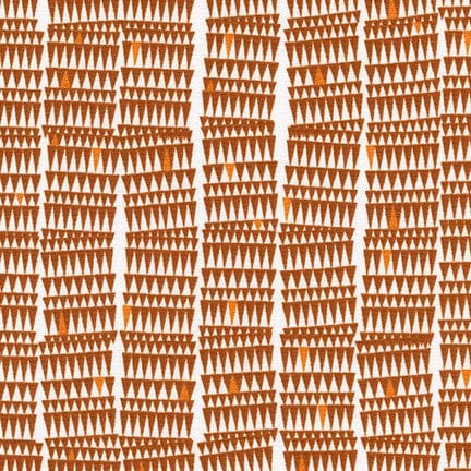 Cotton quilting fabric pattern called 'Triangles in Spice'. Part of the 'Collection CF' fabric collection. Designed by Carolyn Friedlander for fabric company Robert Kaufman. SKU: AFR-19933-163. 44-45 inch width.