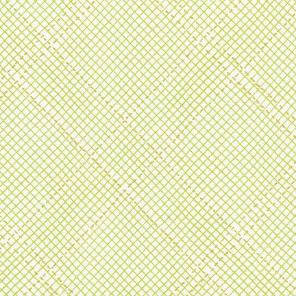 Cotton quilting fabric pattern called 'Diamond Grid in Green'. Part of the 'Collection CF' fabric collection. Designed by Carolyn Friedlander for fabric company Robert Kaufman. SKU: AFRM-19932-7. 44-45 inch width.