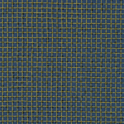 Cotton quilting fabric pattern called 'Grid in Chalkboard'. Part of the 'Collection CF' fabric collection. Designed by Carolyn Friedlander for fabric company Robert Kaufman. SKU: AFR-20590-453. 44-45 inch width.