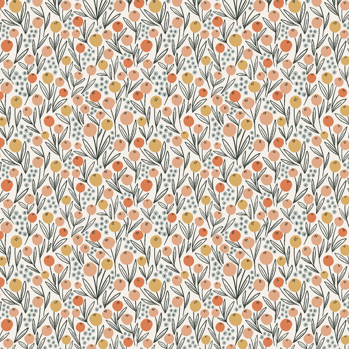 Get Out and Explore - Camping Flowers in Coral - Mint Tulip for Cotton + Steel - MT104-SC2 - Half Yard